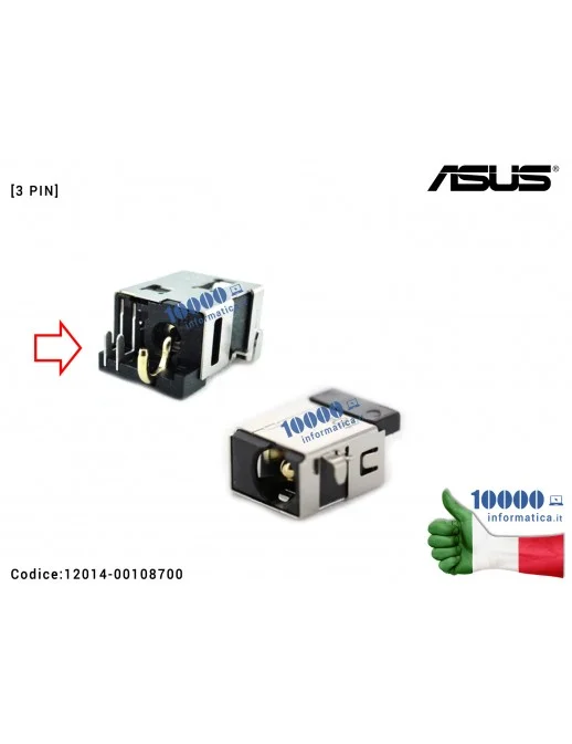 12014-00108700 Connettore di Alimentazione DC Power Jack ASUS [3 PIN] F555L X555LA X555LB X555LD X555LF X555LJ X555LN X555UB ...