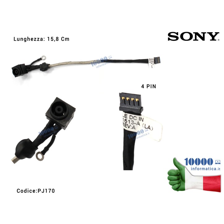 Connettore DC Power Jack PJ170 SONY VPC-EB VPC EB PCG-71211M PCG-71312M PCG-71313M (M970) 015-0001-1513-A 015-01-1513-A
