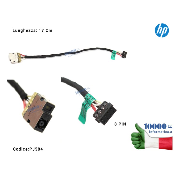 Connettore di Alimentazione DC Power Jack PJ584 HP Envy 15 [8 PIN] [17cm] 14-E 14-E023TX 14-E024TX 14-E018LA