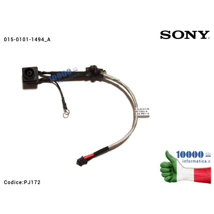 Connettore di Alimentazione DC Power Jack PJ172 SONY PCG-81112M VPC-F11 VPC-F132 VPC-F134 VPCF11 VPCF132 VPCF134 M930 015-0101-1494 015-0001-1494 015-0101-1494-A