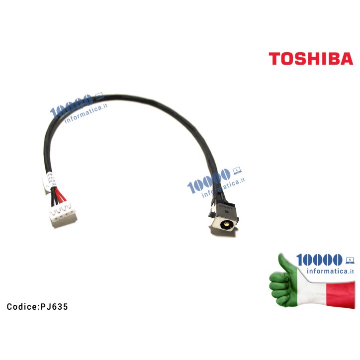 Connettore DC Power Jack PJ635 TOSHIBA Satellite P50 P50-A L50 L50-A P50-A-13M P50-A-M13 L50-A-1DG 1417-008900 SINGATRON 2DW-G756-BV1F