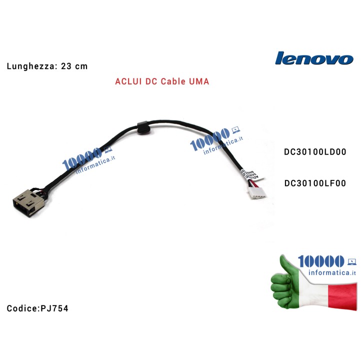 Connettore DC Power Jack PJ754 LENOVO IdeaPad G50-70 [23 cm] G50-80 G50-85 [VGA INTEGRATA] DC30100LD00 DC30100LF00 (CABLE FOR UMA)
