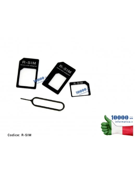 R-SIM Adattatore Sim NANO MICRO-SIM per iPhone Samsung Xiaomi Huawei Redmi Hoppo
