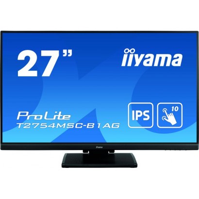 T2754MSC-B1AG T2754MSC-B1AG iiyama 27", 1920 x 1080, 16:9, IPS LED, 4ms, HDMI, VGA, USB, HDCP, RMS 2x 2W, AC 100-240V, 612x41...