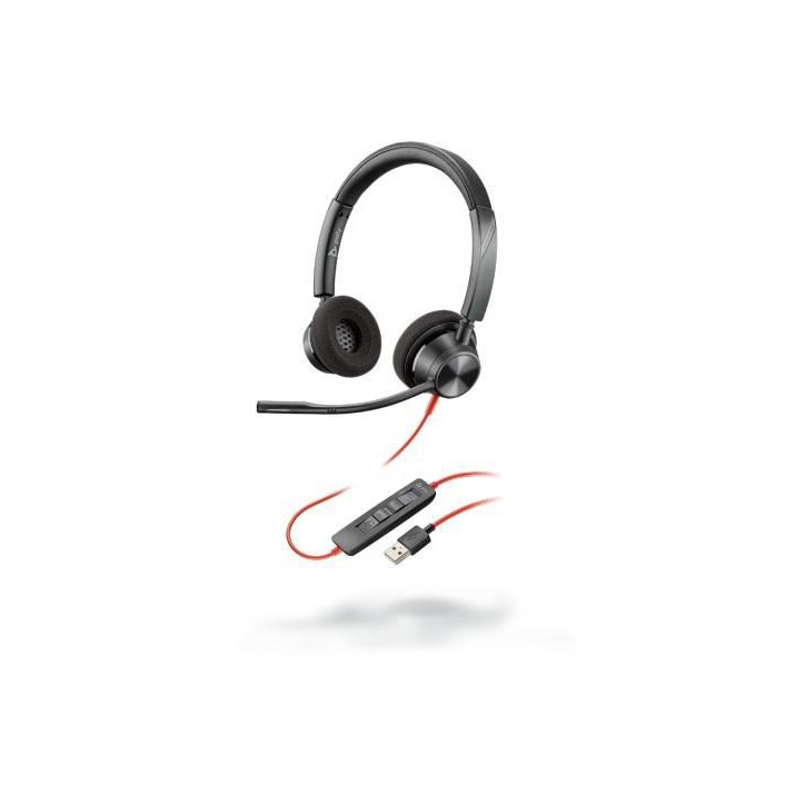 213934-01 Poly Blackwire 3320, USB-A, 20 Hz to 20 KHz, 94 dBSPL± 4 dB, 32 Ohm 876438