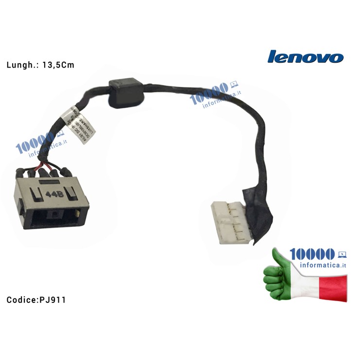 Connettore DC Power Jack PJ911 LENOVO IdeaPad G70 G70-35 G70-70 G70-80 Z70-70 ZZ70 Z70-80 [13,5 cm] DC30100LI00 DC30100L100