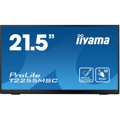 T2255MSC-B1 iiyama 21.5” multi-touch monitor, edge-to-edge glass, anti fingerprint coating,...