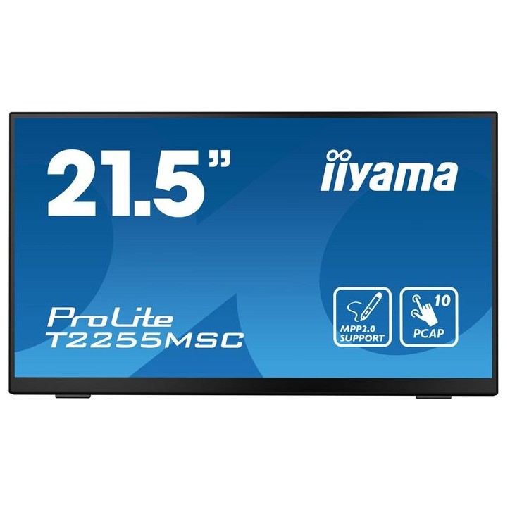 T2255MSC-B1 iiyama 21.5” multi-touch monitor, edge-to-edge glass, anti fingerprint coating, active stylus support,flexible stand T2255MSC-B1 iiyama 21.5” multi-touch monitor, edge-to-edge glass, anti fingerprint coating, active stylus support,flexible stand