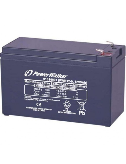 91010091 91010091 PowerWalker 9Ah, Lead Acid, 12V