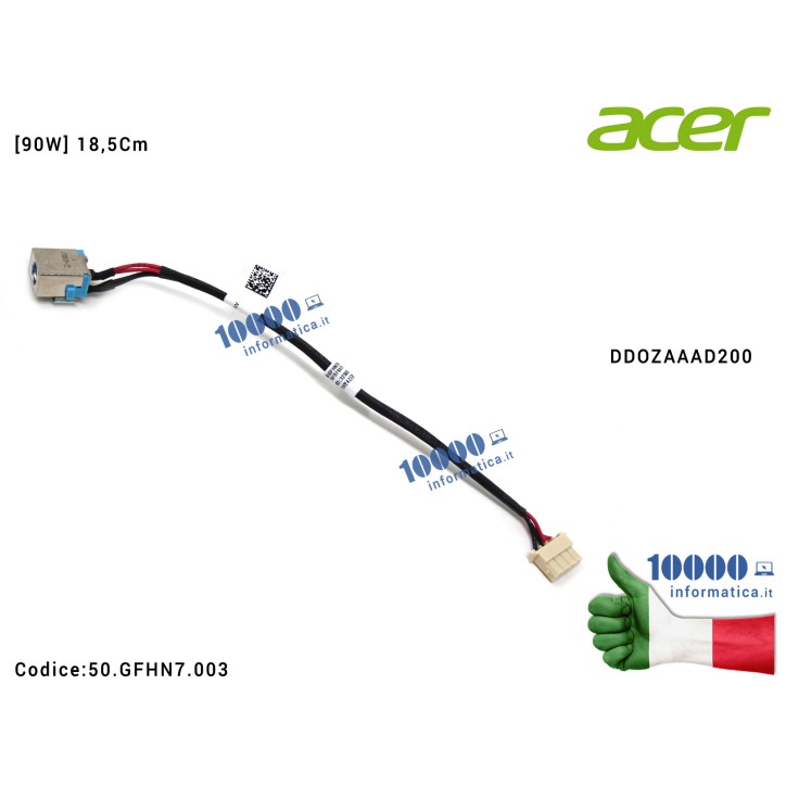 Connettore di Alimentazione DC Power Jack [90W] ACER Aspire E5-471 E5-471G E5-523G E5-553G E5-575 E5-575G E5-575TG E5-576 E5-576