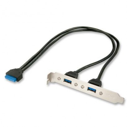 33096 Lindy PC Back Plate, USB 3.0, 2 Port