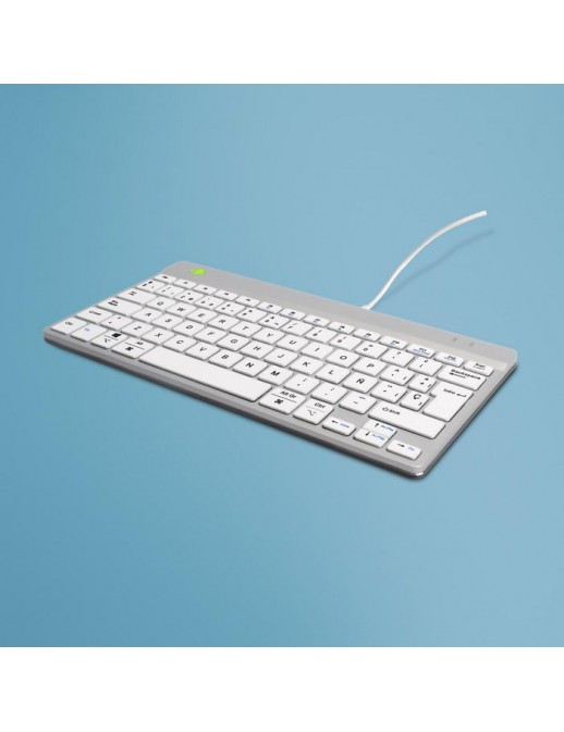 RGOCOESWDWH R-Go Tools R-Go Compact Break keyboard QWERTY (ES), wired, white