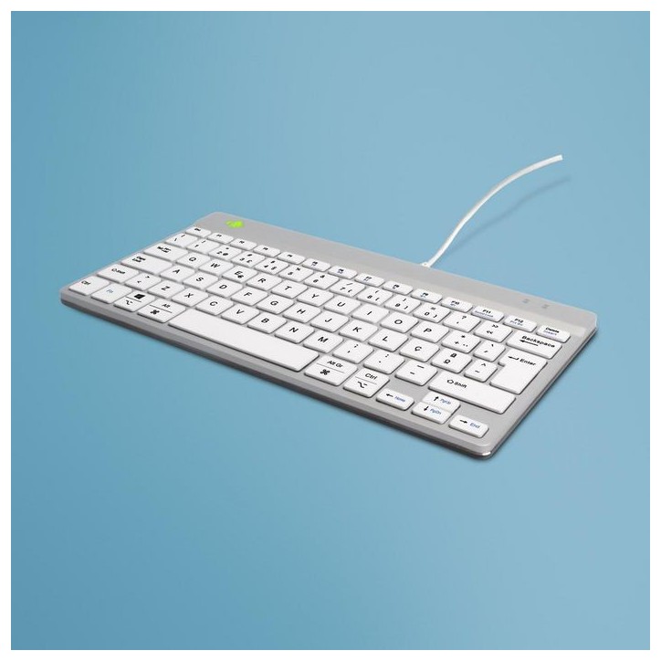 RGOCOPTWDWH R-Go Compact Break keyboard QWERTY (PT), wired, white