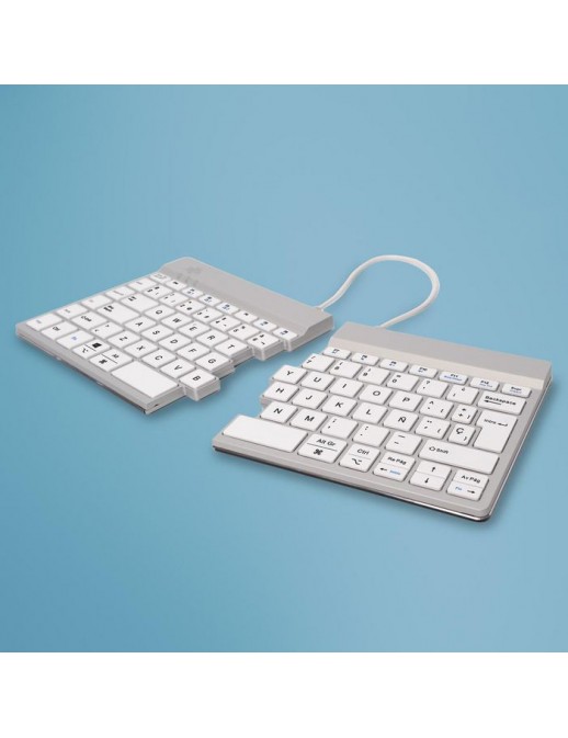 RGOSBESWLWH R-Go Tools R-Go Split Break keyboard, QWERTY (ES), bluetooth, white