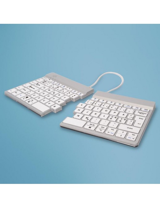 RGOSBPTWLWH R-Go Tools R-Go Split Break keyboard, QWERTY (PT), bluetooth, white