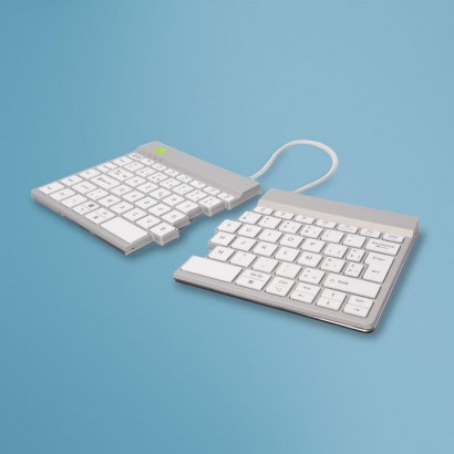 RGOSBBEWLWH R-Go Tools R-Go Split Break keyboard, AZERTY (BE), bluetooth, white