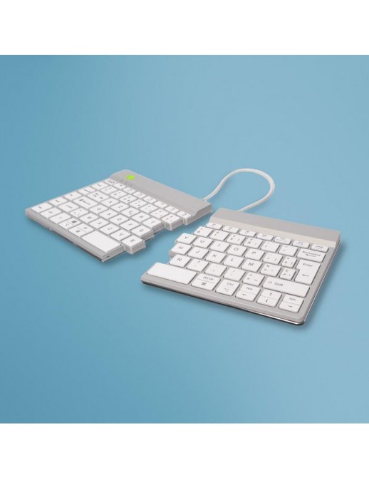 RGOSBBEWLWH R-Go Tools R-Go Split Break keyboard, AZERTY (BE), bluetooth, white