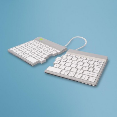 RGOSBFRWLWH R-Go Tools R-Go Split Break keyboard, AZERTY (FR), bluetooth, white