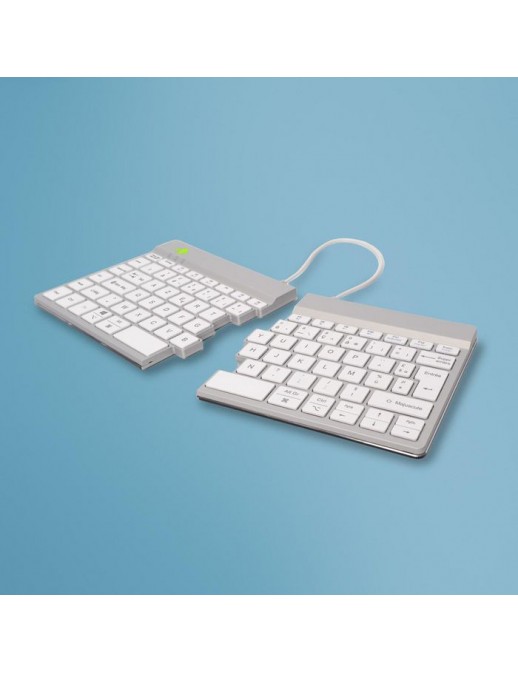 RGOSBFRWLWH R-Go Tools R-Go Split Break keyboard, AZERTY (FR), bluetooth, white