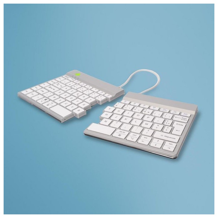 RGOSBFRWLWH R-Go Split Break keyboard, AZERTY (FR), bluetooth, white