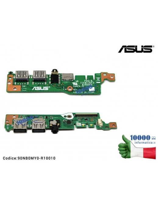 90NB0MY0-R10010 Connettore I/O Audio USB Board ASUS X509B X509D X509DJ X509XA X509XJ X509J X509M X509MA X509U X509UA X509UJ F...