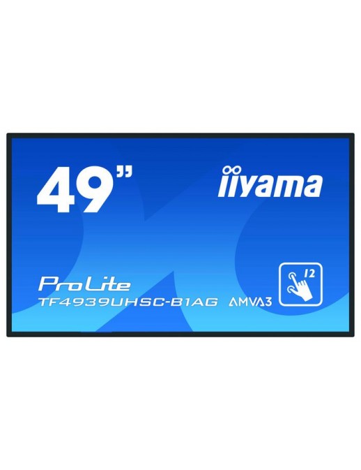TF4939UHSC-B1AG TF4939UHSC-B1AG iiyama 49", 3840x2160, 16:9, IPS LED, 8ms, VGA, HDMI, DP, RS-232C, RJ-45, RMS 2x 8W, IP54, 11...