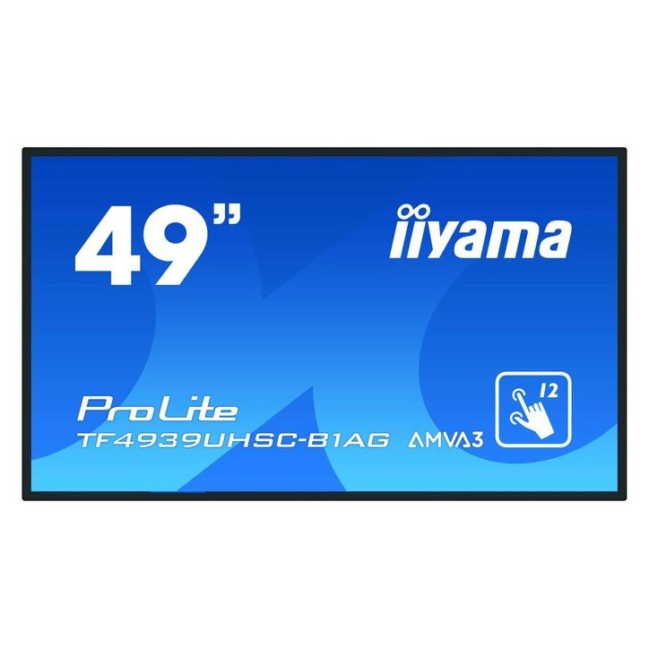 TF4939UHSC-B1AG iiyama 49", 3840x2160, 16:9, IPS LED, 8ms, VGA, HDMI, DP, RS-232C, RJ-45, RMS 2x 8W, IP54, 1130x660.5x72.5 mm