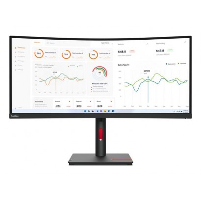 63D4GAT1EU Lenovo ThinkVision T34w-30 86.4 cm (34") 3440 x 1440 pixels Wide Quad HD LED Black