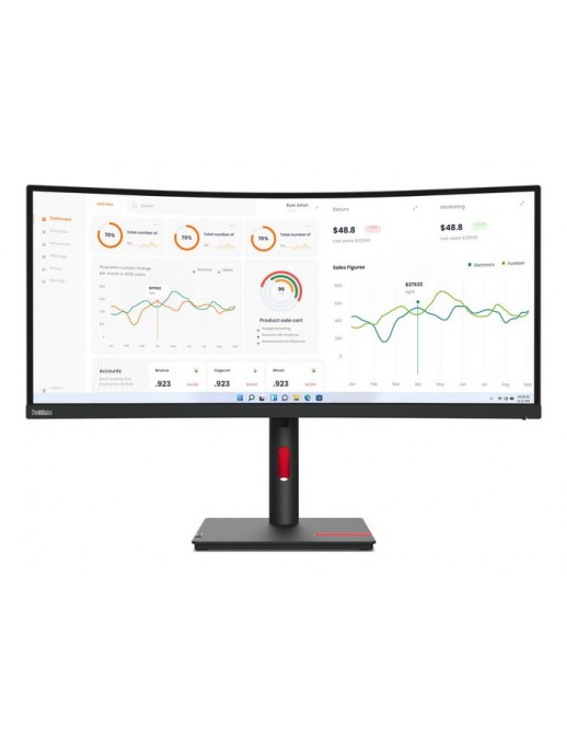 63D4GAT1EU Lenovo ThinkVision T34w-30 86.4 cm (34") 3440 x 1440 pixels Wide Quad HD LED Black