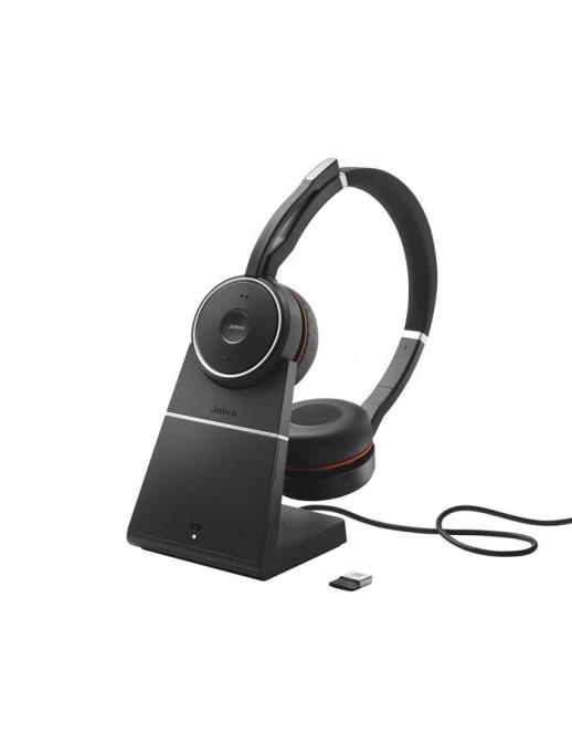 7599-848-199 Jabra Evolve 75 SE UC Stereo - Headset - on-ear Bluetooth wireless active noise cancelling USB with charging stand 