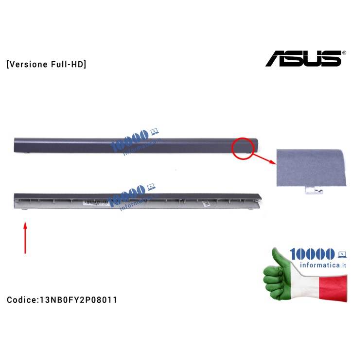 Copri Cerniere Coperchio [Versione Full-HD] ASUS VivoBook X510 S510 (STAR GREY) S510U S510UA S510UN S501UR X510U X510UA X510UN X