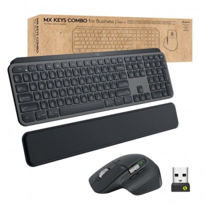 920-010926 Logitech MX Keys combo for Business Gen 2 keyboard Mouse included RF Wireless +...