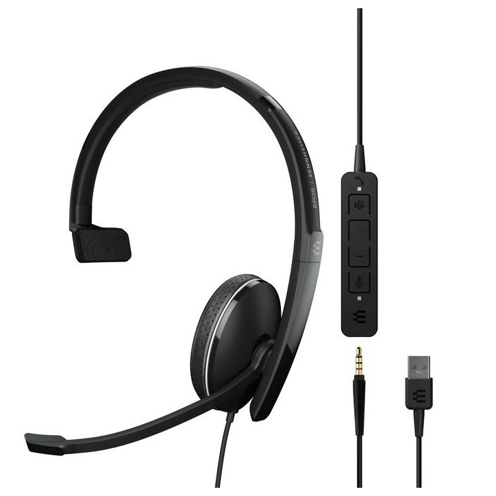 1000900 EPOS Sennheiser Adapt 135T USB II - ADAPT 100 Series headset on-ear wired USB 3.5 mm jack black Certified for Microsoft 1000900 EPOS Sennheiser Adapt 135T USB II - ADAPT 100 Series headset on-ear wired USB 3.5 mm jack black Certified for Microsoft