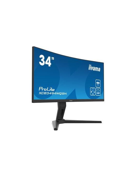 XCB3494WQSN-B5 iiyama 34", curved, 1500R, VA, matte finish, 0.4 ms, 3440 x 1440 px, 120Hz, USB-C, HDMI, DP, 2x2W, 809.5x425(555)