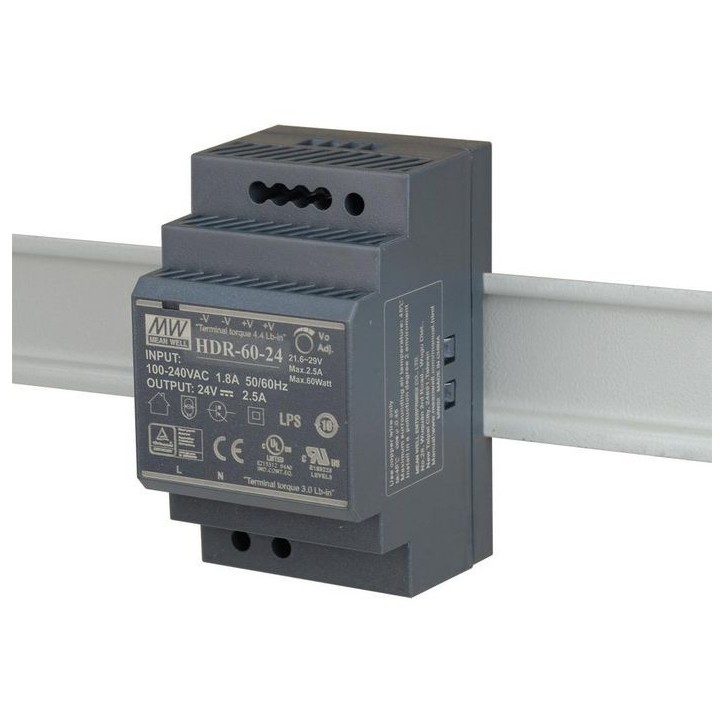DIS-H60-24 D-Link 60W, 24VDC, Ultra Slim DIN Rail PSU