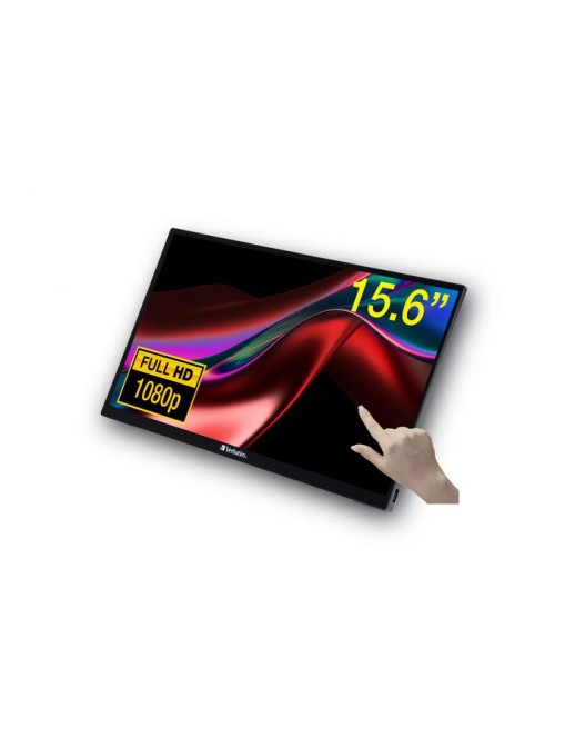 49592 49592 Verbatim PMT-15 Portable Touchscreen Monitor 15.6" Full HD 1080p Metal Housing