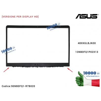 90NB0FQ1-R7B010 Cornice Display Bezel LCD [Versione 1] ASUS VivoBook X510 S510 S510U S510UA S510UN S501UR X510U X510UA X510UN...