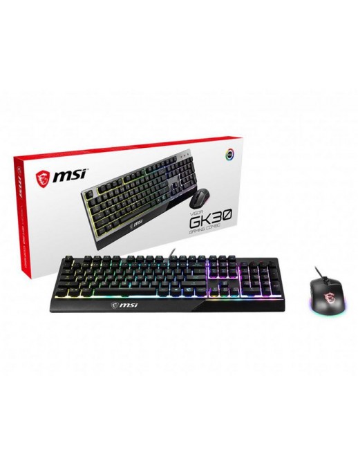 S11-04DE601-CLA MSI Vigor Gk30 Combo Rgb Memchanical Gaming Keyboard + Clutch Gm11 Gaming Mouse GERMAN Layout, 6-Zone Rgb Lighti