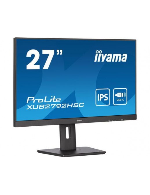 XUB2792HSC-B5 iiyama 27" ETE IPS-panel, 1920x1080, 250cd/m², 15cm Height Adj. Stand, Speakers, USB-C (65W PD),HDMI, DisplayPort,