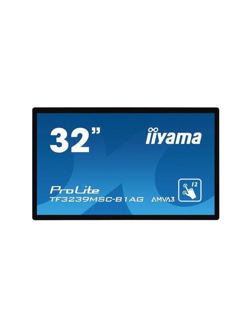 TF3239MSC-B1AG iiyama 32" AMVA3 LED, PCAP 12pt, Open Frame, 1920 x 1080, 500 cd/m², 8ms, HDMI, VGA, DisplayPort, RMS 16W, IP54, 