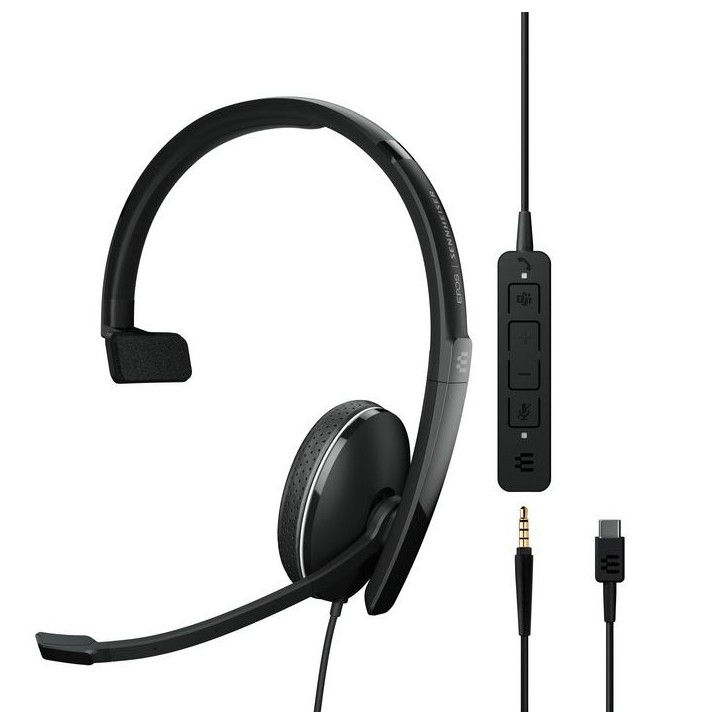 1000904 EPOS ADAPT 100 Series brheadset bron-ear brwired br3.5 mm jack brUSB-C black brCertified for Microsoft Teams brOptimised 1000904 EPOS ADAPT 100 Series brheadset bron-ear brwired br3.5 mm jack brUSB-C black brCertified for Microsoft Teams brOptimised