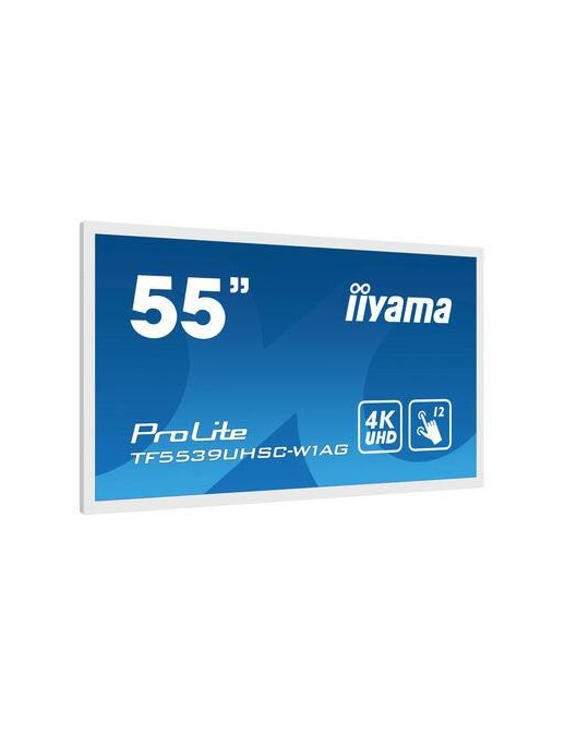 TF5539UHSC-W1AG iiyama 55" PCAP WHITE Anti-glare Bezel Free 15-Points Touch Screen (Inc: power,HDMI cables & cover, guides)