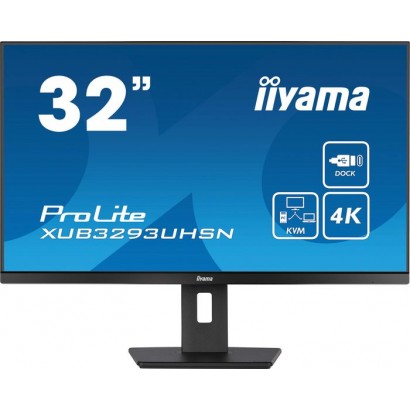XUB3293UHSN-B5 XUB3293UHSN-B5 iiyama 32'' IPS panel with KVM switch, USB-C dock and RJ45 (LAN)