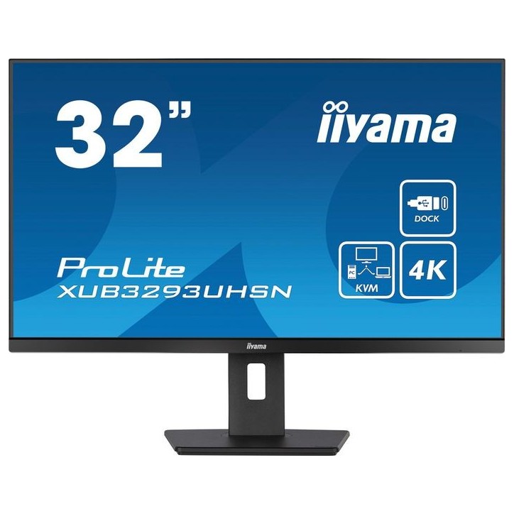 XUB3293UHSN-B5 iiyama 32'' IPS panel with KVM switch, USB-C dock and RJ45 (LAN)