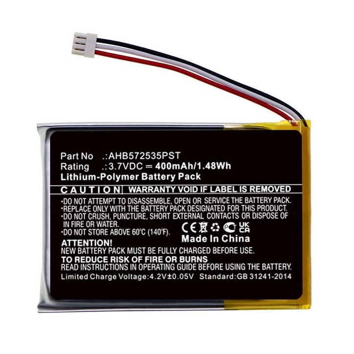 MBXWHS-BA185 CoreParts 1.48 Wh Li-Pol 3.7V 400mAh Black for Jabra Wireless Headset Evolve 75 AHB572535PST