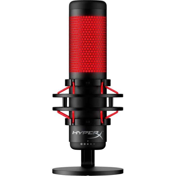 4P5P6AA HP HyperX QuadCast - USB Microphone (Black-Red) - Red Lighting