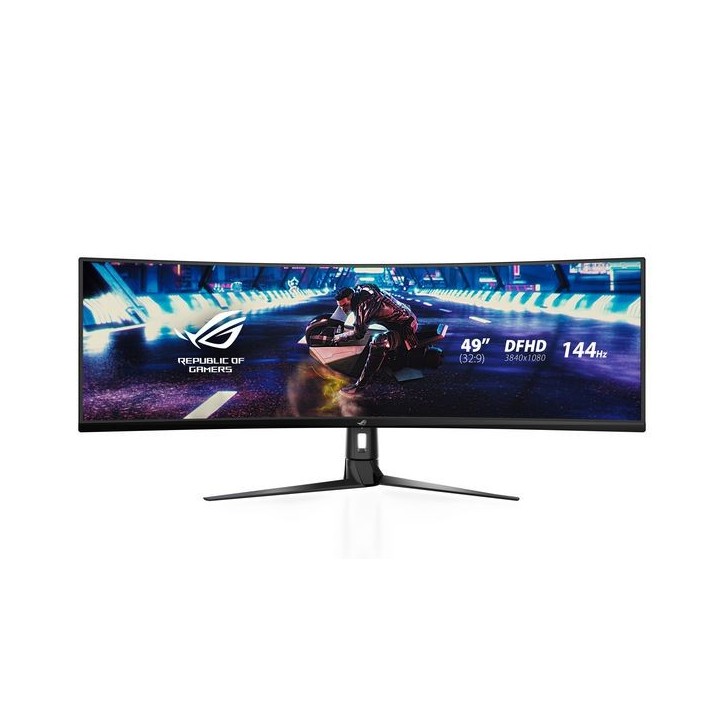 90LM04H0-B01170 Asus XG49VQ, 49", 32:9, 3840x1080, 1800R, 144Hz, RMS 2x 5W, HDMI 2.0, DP 1.2, 3.5mm, USB 3.0, 1193.33x529.10x344