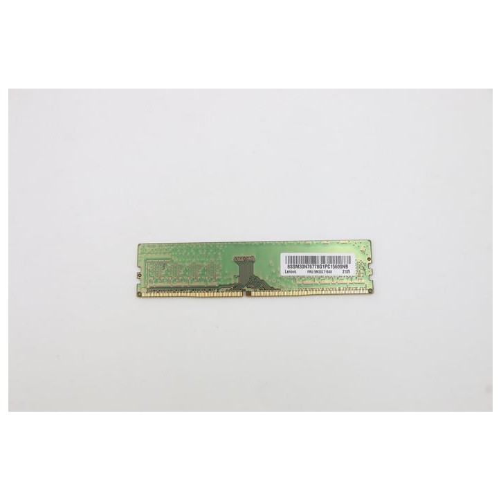 5M30Z71648 Lenovo 8GB DDR4 UDIMM memory module, 3200MHz speed, 288-pin, 1.2V, non-ECC, single rank, unbuffered design. FRU5M30Z7