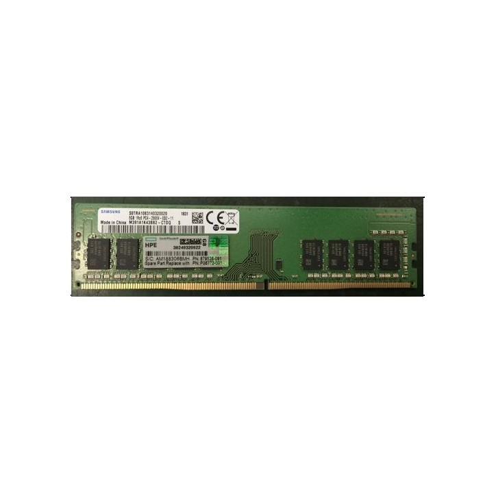 P06772-001 Hewlett Packard Enterprise Unbuffered DIMM memory module, 8GB capacity, DDR4-2666 speed, single rank x8 configuration
