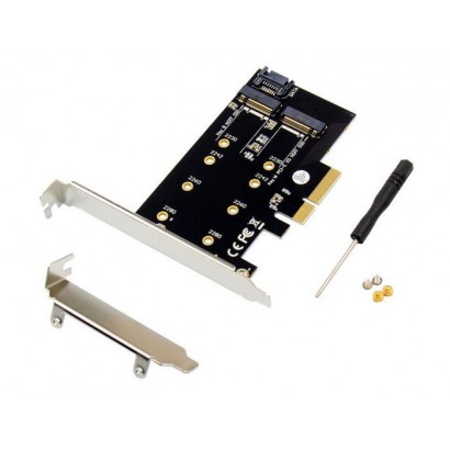 MC-PCIE-SSDADAPTER MicroConnect PCI-E X4 M.2 B & M Key NGFF SSD card